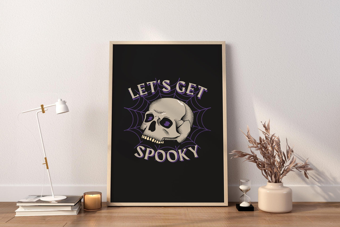 Spooky Leinwand-Wandkunst - Halloween Leinwand-Wandkunst - Halloween Geschenk - Stimmungs-Schädel-Poster - Halloween Poster - Halloween Wanddekor