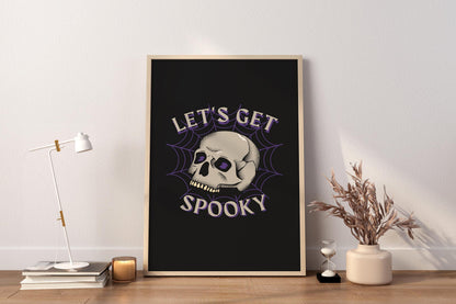 Spooky Leinwand-Wandkunst - Halloween Leinwand-Wandkunst - Halloween Geschenk - Stimmungs-Schädel-Poster - Halloween Poster - Halloween Wanddekor