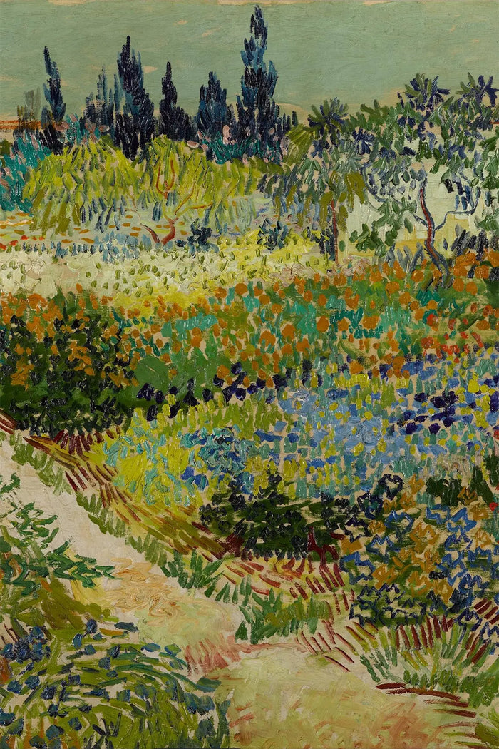 Van Gogh Garden Canvas Art, Impressionist Flower Print
