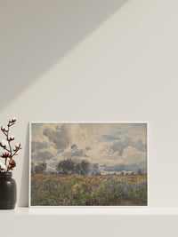 Henry Moore Wandkunst, Landschaft Leinwand Wandkunst, Schauerlicher Juni Leinwand Wandkunst, Vintage Landschaft, Leinwand Malerei Poster, Blumenfeld
