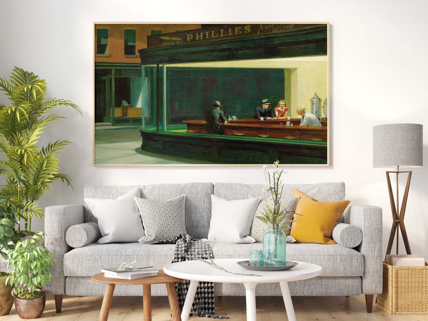Edward Hopper Leinwandbild, Edward Hopper Nighthawks Leinwanddruck, Sonnenuntergang Leinwandbild, Leinwandkunstdruck, Nighthawks Wandkunst