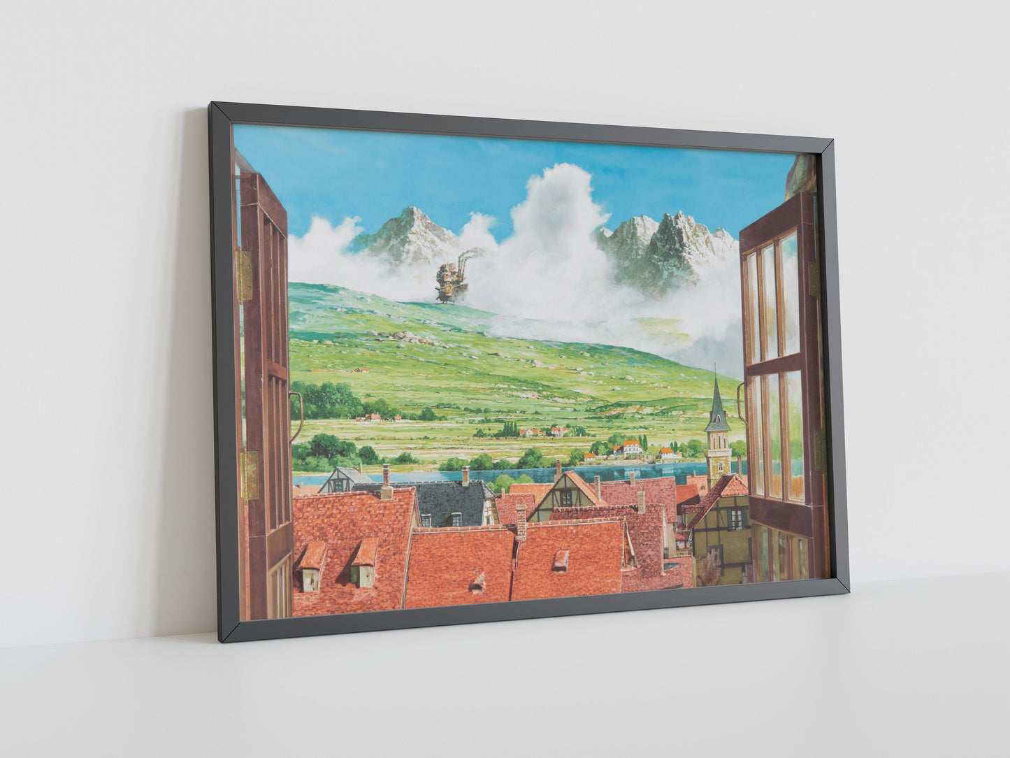 Howl's Moving Castle Canvas Wall Art, Howl's Moving Castle Poster, Anime Wall Art, Anime Wall Decor, Ghibli Poster, Anime Poster