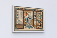 Lustiges Ukiyo-e Katzen-Badezimmer-Poster – Amerikanisches Tier-Design