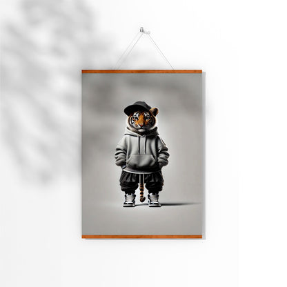 Ikonische realistische Baby-Tiger-Leinwand – Realistische, stilvolle und verspielte Wanddekoration