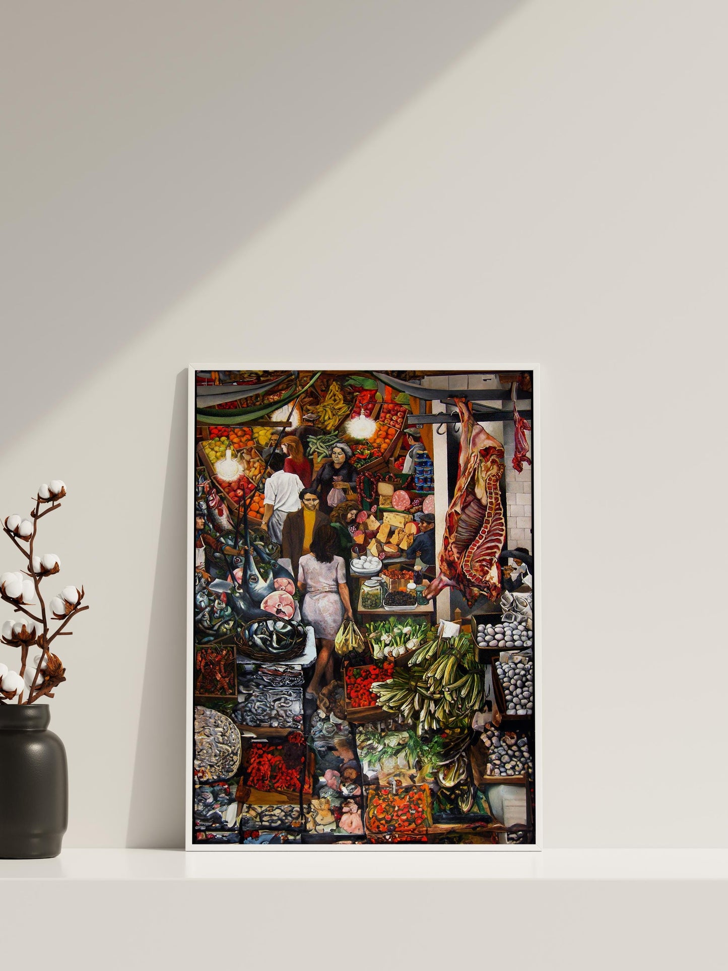 Renata Guttason Marktgemälde Kunstdruck | Farbenfrohe Lebensmittelmarkt Küchenwandkunst