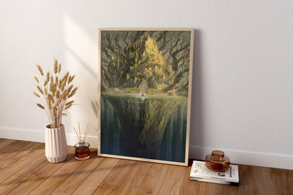 Das Große Baum Elden Ring Leinwand-Wandbild, Elden Ring Leinwand-Wanddekoration, Gaming-Poster, Geschenk für Gamer, Dark Souls Poster, Marika Poster