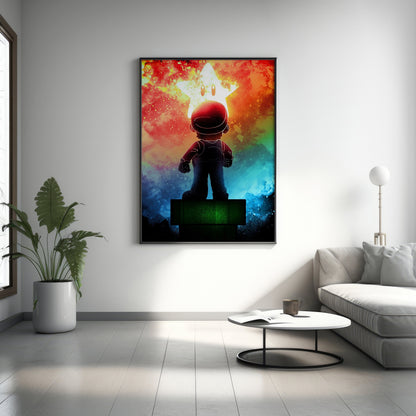Gaming Canvas Wall Art, Soul Of Star Canvas Wall Decor, Gaming Poster, Gift For Gamers, Mario Poster, Mario Canvas Wall Art