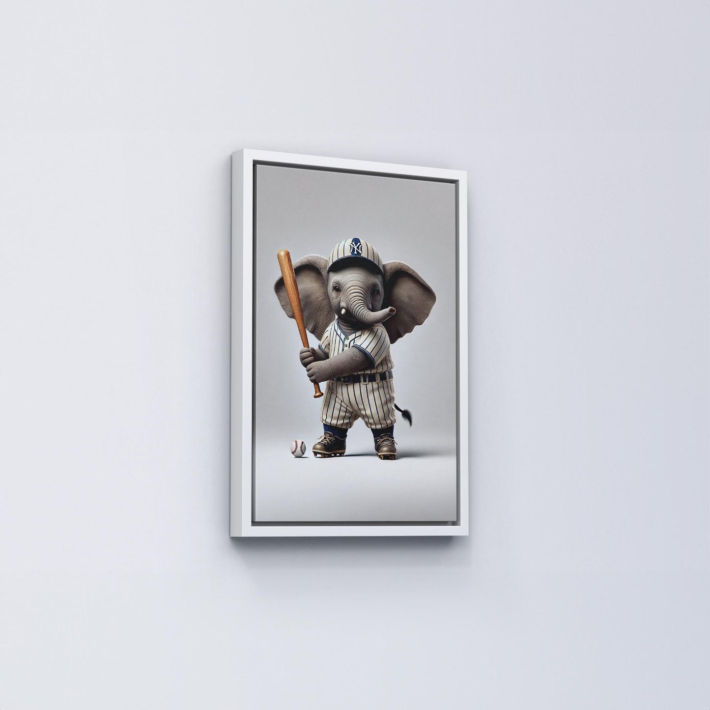 Ikonische realistische Baby-Elefanten-Leinwand – realistisches und stilvolles und verspieltes Wanddekor