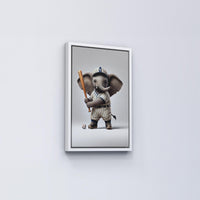 Ikonische realistische Baby-Elefanten-Leinwand – realistisches und stilvolles und verspieltes Wanddekor