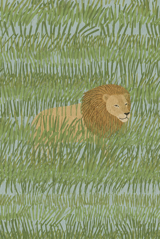 Lion Canvas Wall Art, Scandinavian Wildlife Canvas