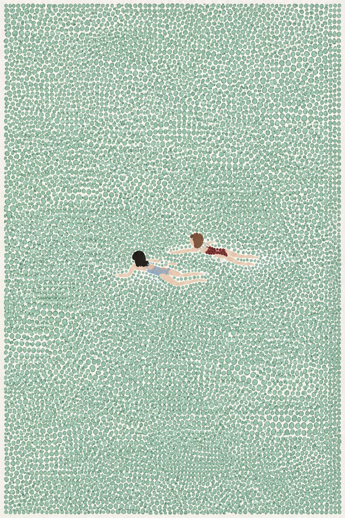 Swimmer Canvas Wall Art, Minimal Ocean Canvas