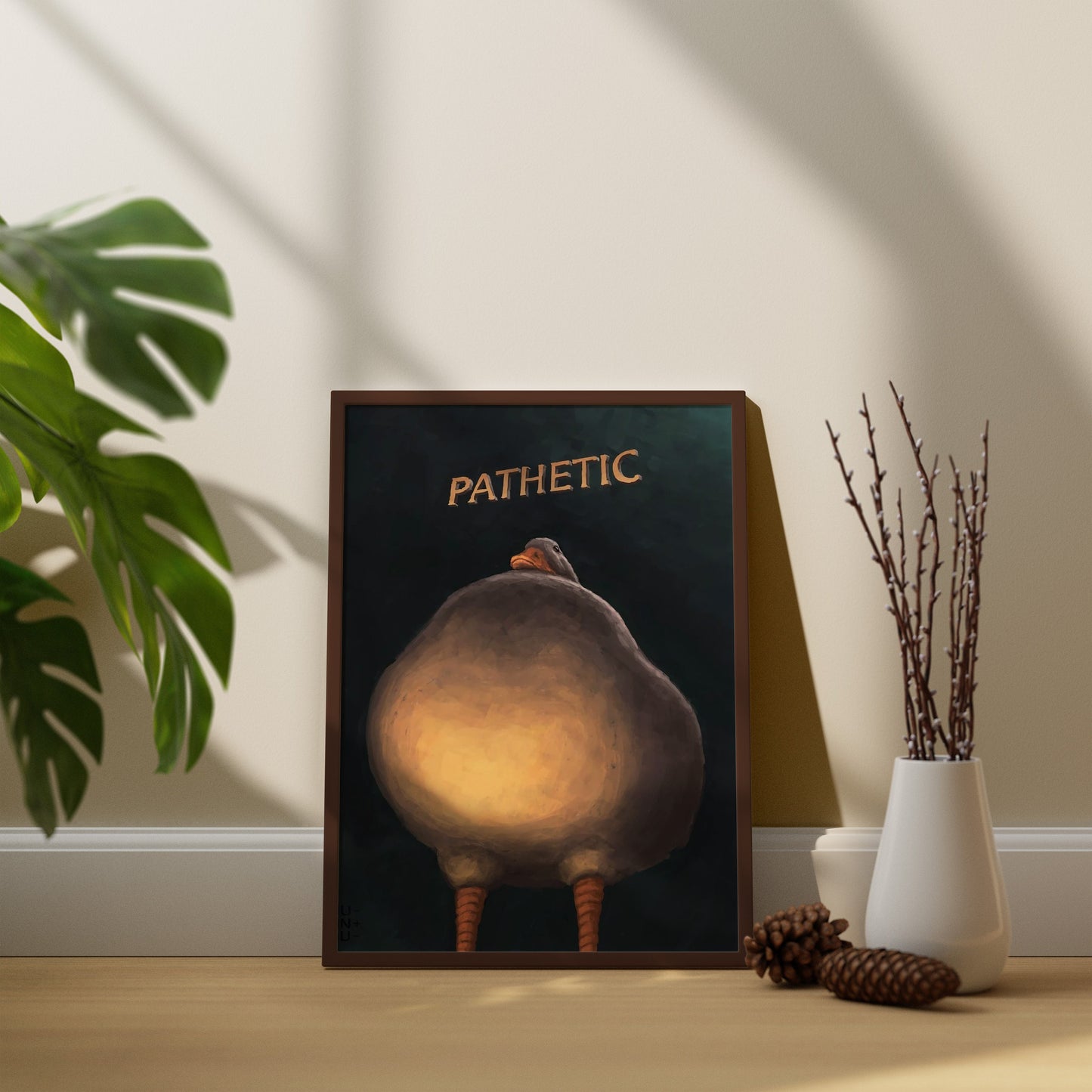 Pathetic Duck Canvas Wall Art, Pathetic Duck Poster, Funny Canvas Wall Decor