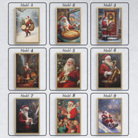 Santa Wall Art,Santa Claus & Christmas Decor Art - Happy Christmas, Xmas Gift, Framed Santa