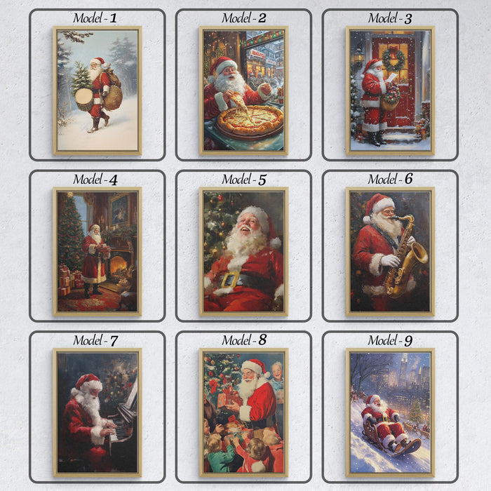 Weihnachtsmann-Wandbild, Weihnachtsmann- und Weihnachtsdekor-Kunst – Frohe Weihnachten, Weihnachtsgeschenk, gerahmter Weihnachtsmann
