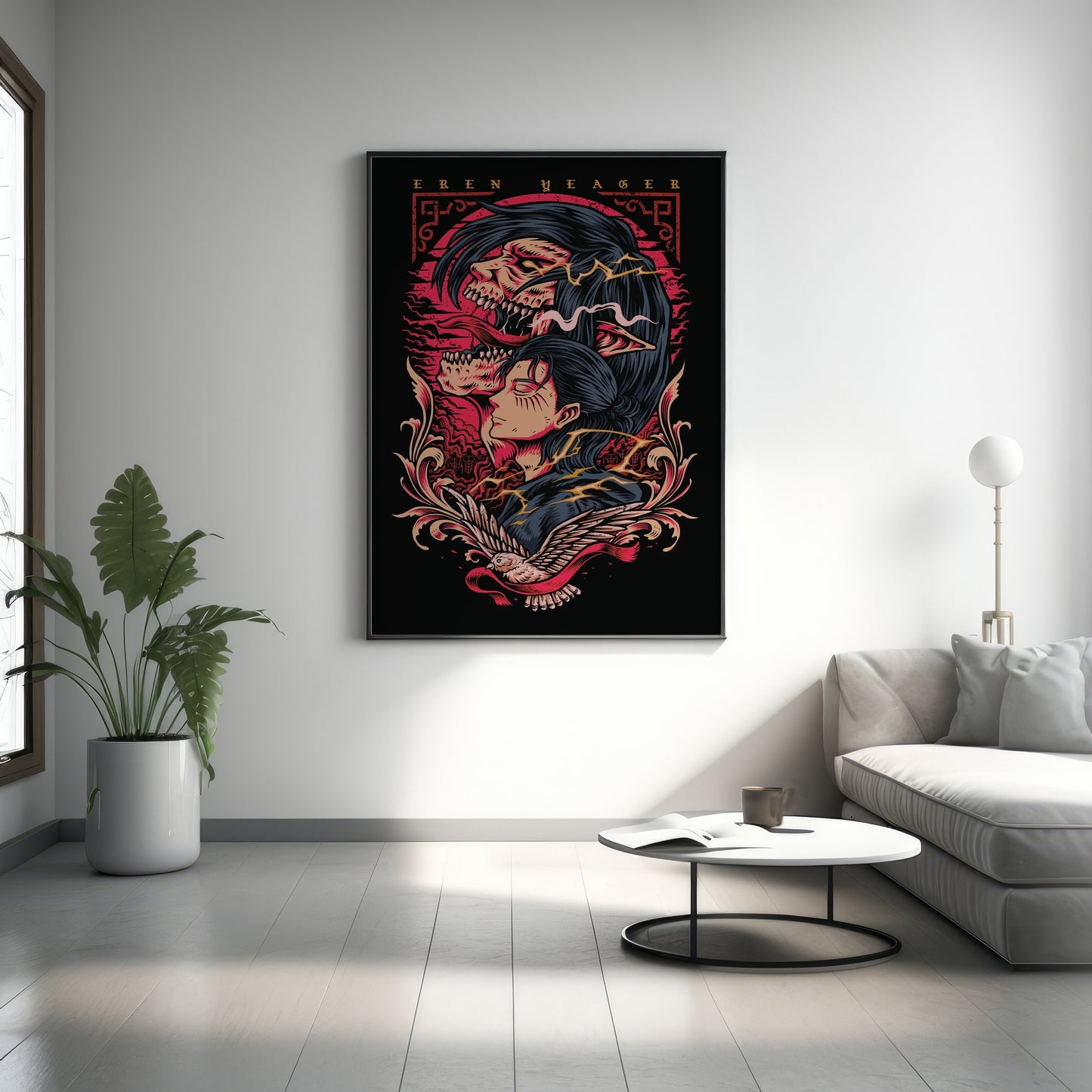 Anime Leinwandbild, japanisches Leinwandbild, japanische Kunstleinwand, Anime Poster, gerahmte Anime Leinwand, Geschenk für Gamer, Geschenk für Ihn