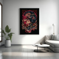 Anime Leinwandbild, japanisches Leinwandbild, japanische Kunstleinwand, Anime Poster, gerahmte Anime Leinwand, Geschenk für Gamer, Geschenk für Ihn