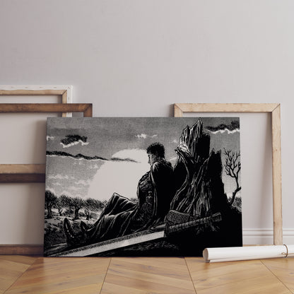 Anime-Leinwandbild, Anime-Poster, Berserk-Anime-Wandkunst, Berserk-Guts-Poster, gerahmte Anime-Deko, Guts-Leinwandbild