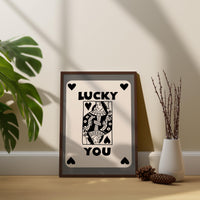 Trendy Lucky You Poster - Queen Leinwand Wandkunst, Lucky You Leinwand Poster - Spielkarten Poster - Lucky Leinwand Poster - Trendige Wandkunst