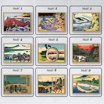 Hokusai Ukiyo-e Leinwand-Dekor Meisterwerke: Ozeanszenen & Provinziallandschaften