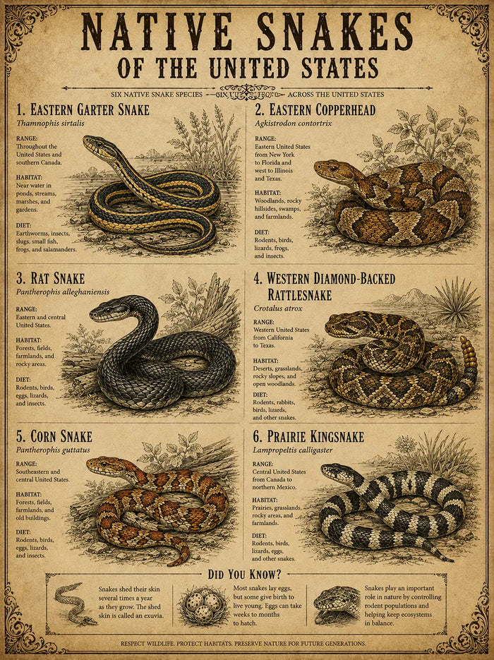 Native Snakes of the United States | Vintage