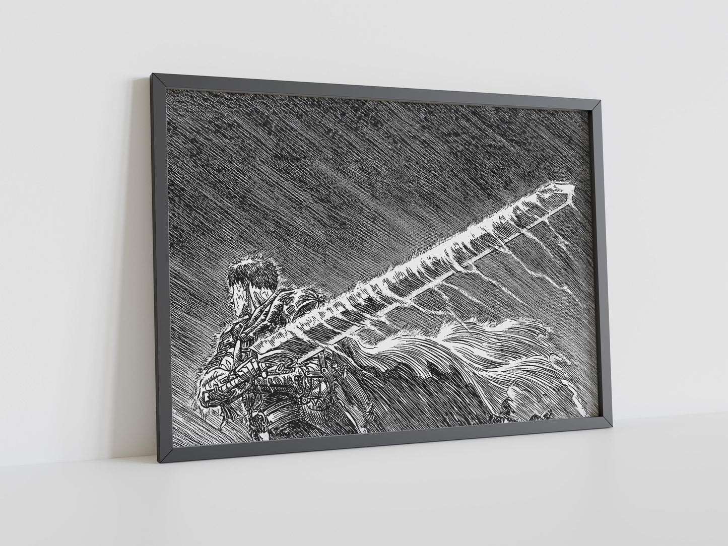 Anime Leinwand Wandkunst, Anime Poster, Berserk Anime Wandkunst, Berserk Guts Poster, Berserk Schwarz & Weiß Poster, Guts Cool Poster, Berserk Kunst