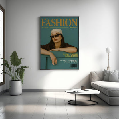 Vintage Modezeitschriften-Cover Poster | Retro Editorial Wandkunstdruck