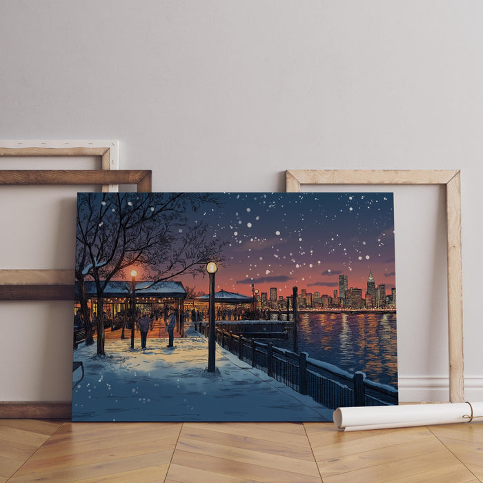 Winter in New York Art Canvas Poster