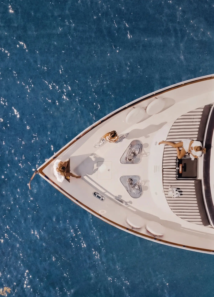 Luxury Yacht Ocean View Canvas Art, Old Money Sailing