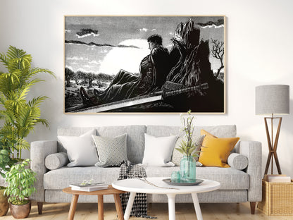 Anime-Leinwandbild, Anime-Poster, Berserk-Anime-Wandkunst, Berserk-Guts-Poster, gerahmte Anime-Deko, Guts-Leinwandbild
