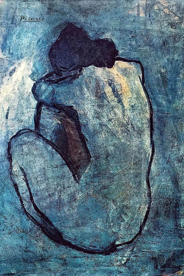Picasso Blue Nude Canvas Wall Art,Framed Wall Decor