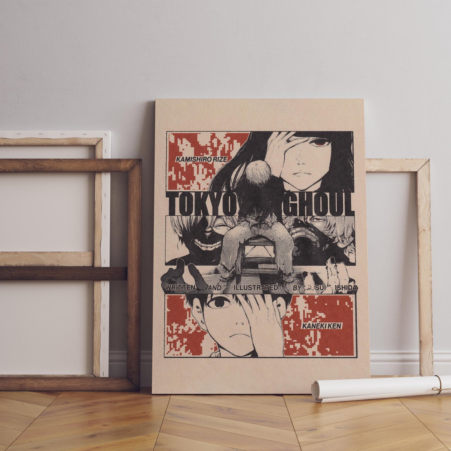 Anime Leinwand-Wandkunst, Tokyo Ghoul Wandkunst, Anime Poster, Anime Wanddeko, Geschenk für Anime Liebhaber, Anime Wandkunst, Tokyo Ghoul Poster