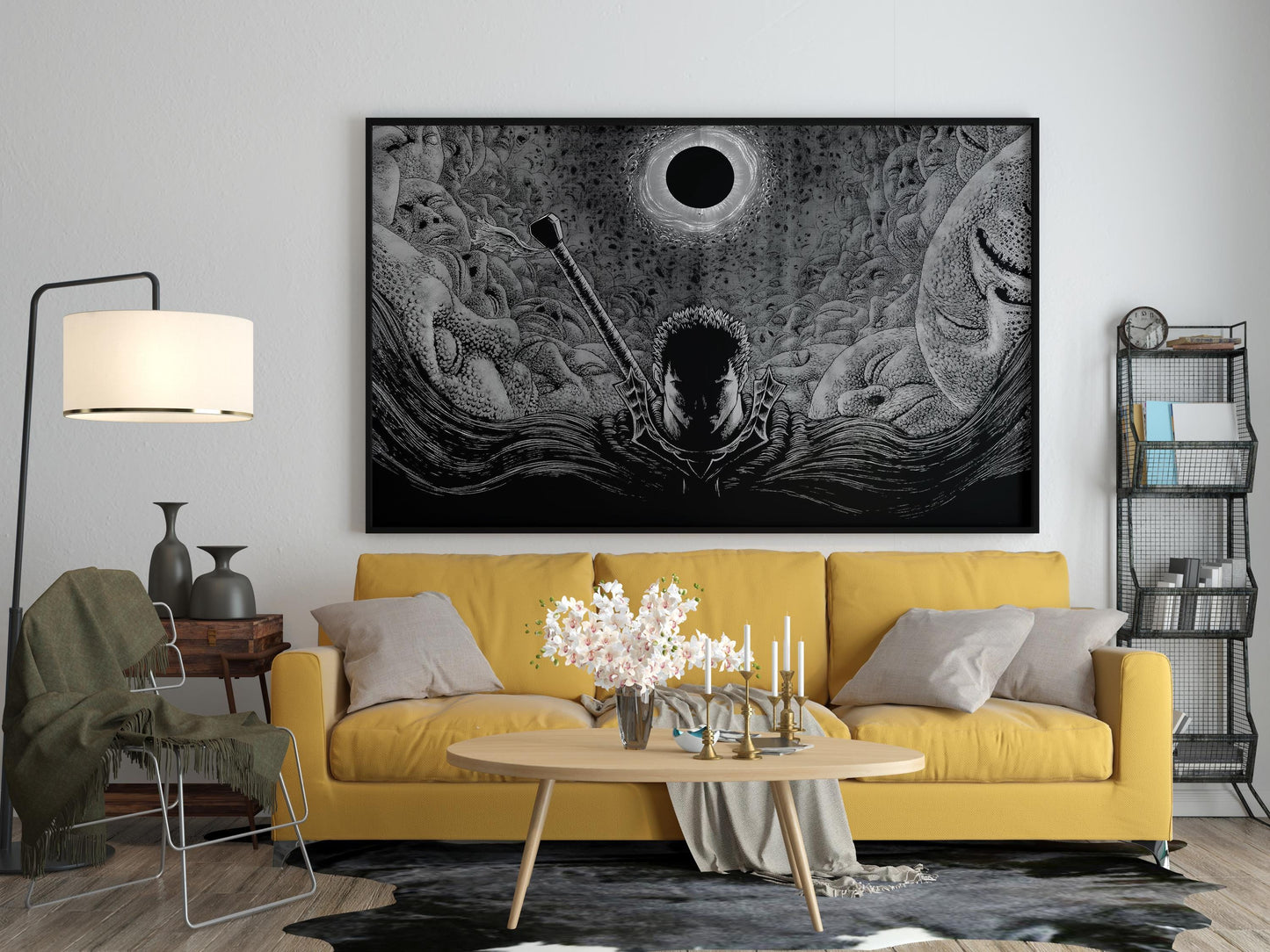 Anime Leinwand Wandkunst, Anime Poster, Berserk Anime Wandkunst, Berserk Guts Poster, Berserk Schwarz & Weiß Poster, Guts Cool Poster, Berserk Kunst