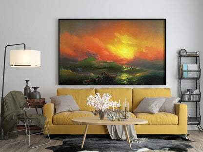 Iwan Aiwasowski Leinwand-Wandkunst, Iwan Aiwasowski Die Neunte Welle Leinwandkunst, Leinwanddruck-Kunst, Große Leinwand-Wandkunst, Wohnzimmer-Wanddekoration