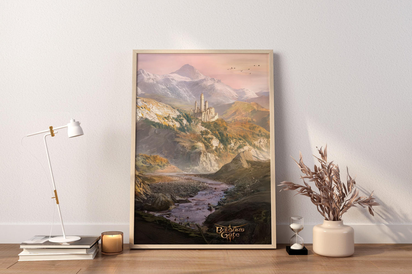 Baldur's Gate Landschafts-Wandkunst, Baldur's Gate Berg-Leinwand-Wandkunst, BG3 Poster, Gaming-Wandkunst, Gaming-Poster, Geschenk für Gamer