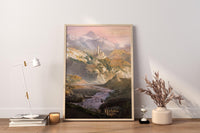 Baldur's Gate Landschafts-Wandkunst, Baldur's Gate Berg-Leinwand-Wandkunst, BG3 Poster, Gaming-Wandkunst, Gaming-Poster, Geschenk für Gamer