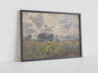 Henry Moore Wandkunst, Landschaft Leinwand Wandkunst, Schauerlicher Juni Leinwand Wandkunst, Vintage Landschaft, Leinwand Malerei Poster, Blumenfeld
