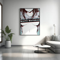 Anime Leinwand-Wandkunst, Waifu-Material-Poster, Anime-Mädchen-Wandkunst, Anime-Poster, Anime-Wanddeko, Geschenk für Anime-Liebhaber, Anime-Kunst