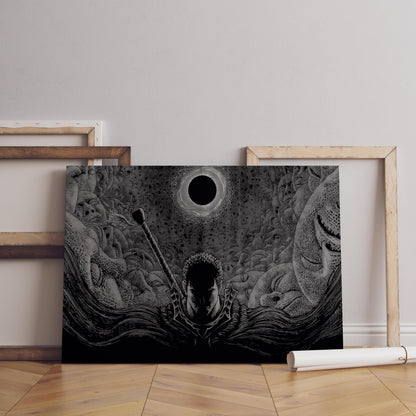 Anime Leinwand Wandkunst, Anime Poster, Berserk Anime Wandkunst, Berserk Guts Poster, Berserk Schwarz & Weiß Poster, Guts Cool Poster, Berserk Kunst