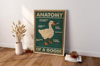 Funny Goose Anatomy Poster | Humorous Knife Goose Wall Art Print