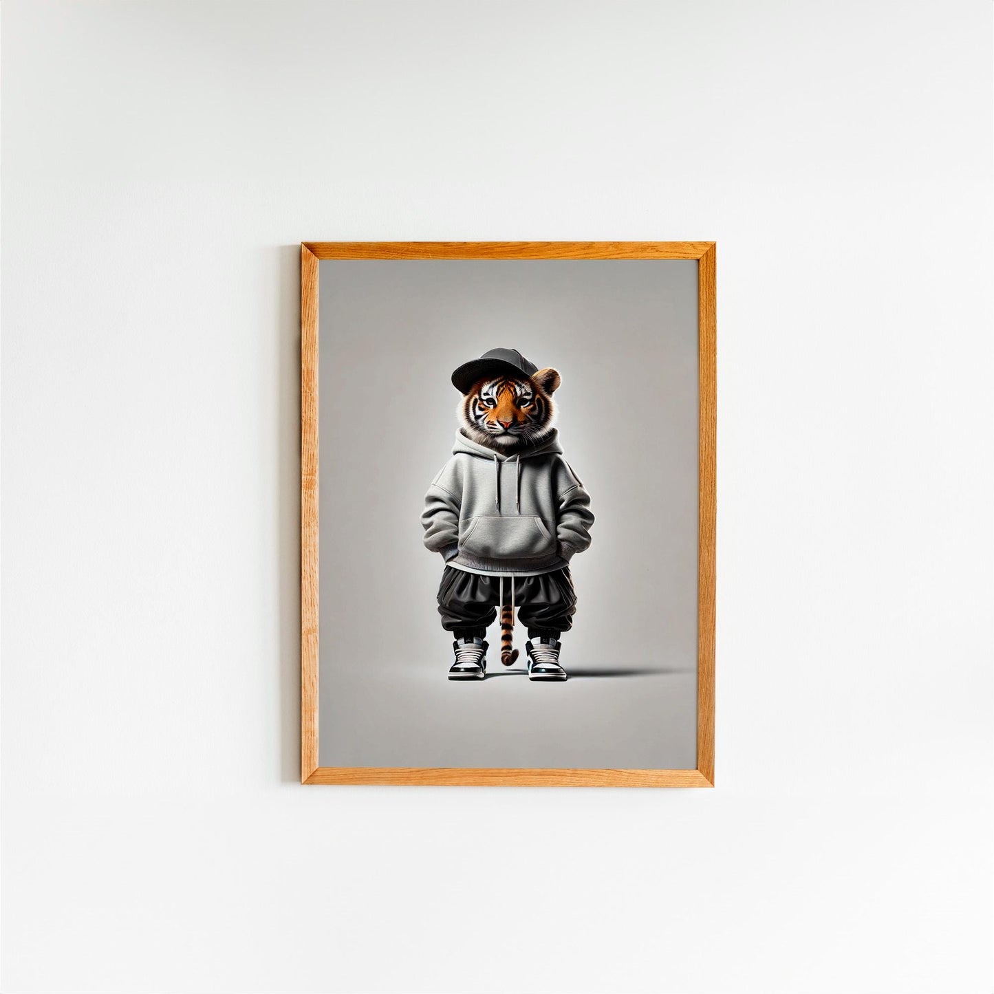Ikonische realistische Baby-Tiger-Leinwand – Realistische, stilvolle und verspielte Wanddekoration