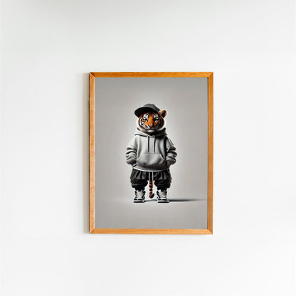Ikonische realistische Baby-Tiger-Leinwand – Realistische, stilvolle und verspielte Wanddekoration