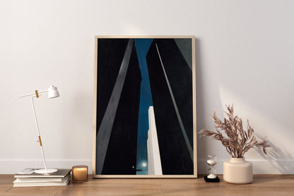 Georgia O'Keeffe Leinwand-Wandbild, Georgia O'Keeffe-City Night, Beliebte Kunst-Leinwand, Nacht-Leinwandbild, Leinwanddruck-Kunst, Berühmte Wandkunst