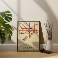 Vintage Tate By Tube London Wall Art, Tate By Tube Poster, Vintage Wall Art, Boho Wall Art, Minimalist Canvas