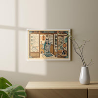 Lustiges Ukiyo-e Katzen-Badezimmer-Poster – Amerikanisches Tier-Design
