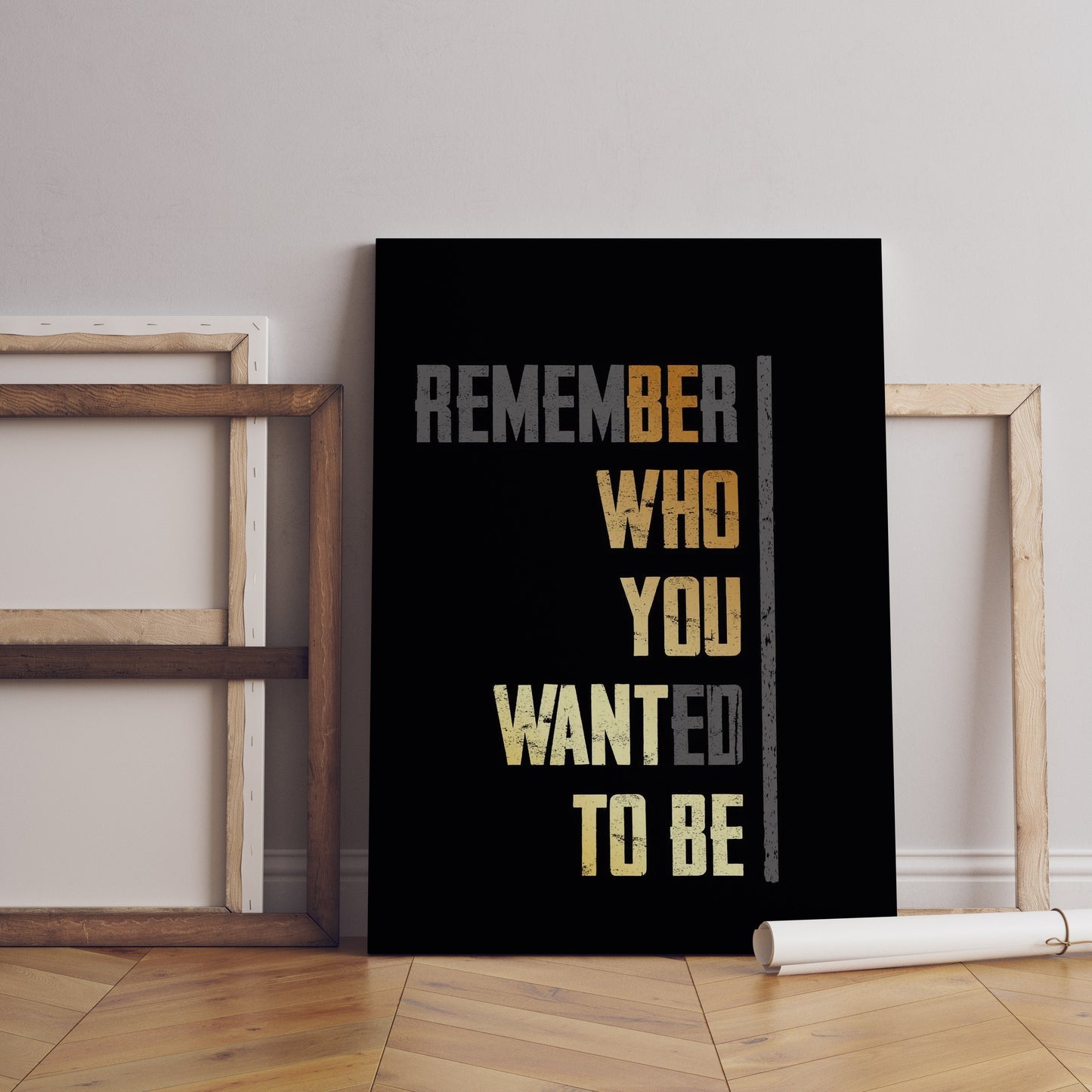 Erinnere Dich, wer Du sein wolltest Zitat Wanddeko, Zitat Leinwand Wandbild, Motivationsposter, Minimalistische Leinwand Wanddeko