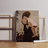 Mutter und Kind Gustav Klimt, Klimt Wandkunst, Weihnachtsgeschenk, Gerahmtes und Ungerahmtes Leinwand-Wanddekor, Klimt Poster, Moderne Wandkunst