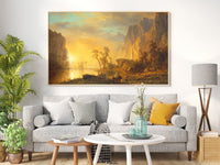 Albert Bierstadt Leinwand Wandbild, Albert Bierstadt Sonnenuntergang in den Rockies Leinwandbild, Leinwand Kunstdruck, Großes Leinwand Wandbild
