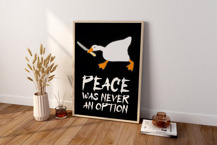 Peace Was Never An Option Duck Canvas Wall Art