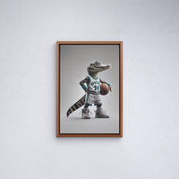 Ikonische realistische Baby-Alligator-Leinwand – realistisches, stilvolles und verspieltes Wanddekor