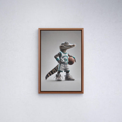 Ikonische realistische Baby-Alligator-Leinwand – realistisches, stilvolles und verspieltes Wanddekor